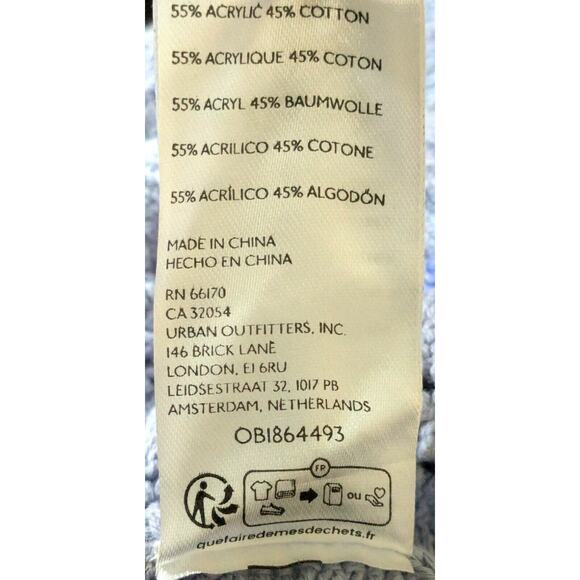 Free People Sweater Womens L Blue Eloise Pullover Short Puff Sleeve Open Knit - Picture 7 of 8